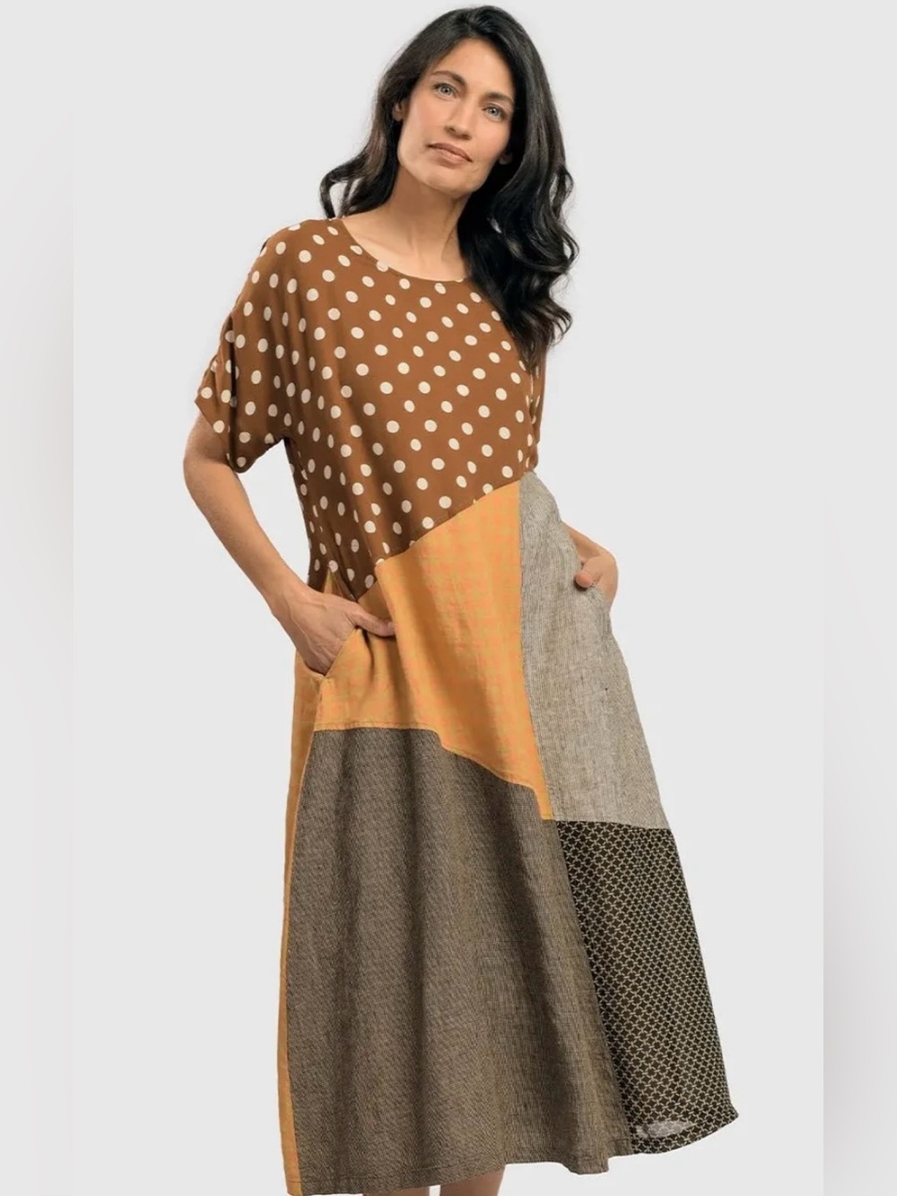 NWT Alembika Patricia Swing Maxi Dress in Mix Print